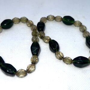 Elegant‎ Green and Gold Beaded Bracelet Set